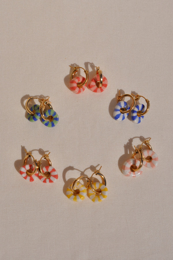 Peladilla mini rayée - Boucles d'oreilles ou Pampille