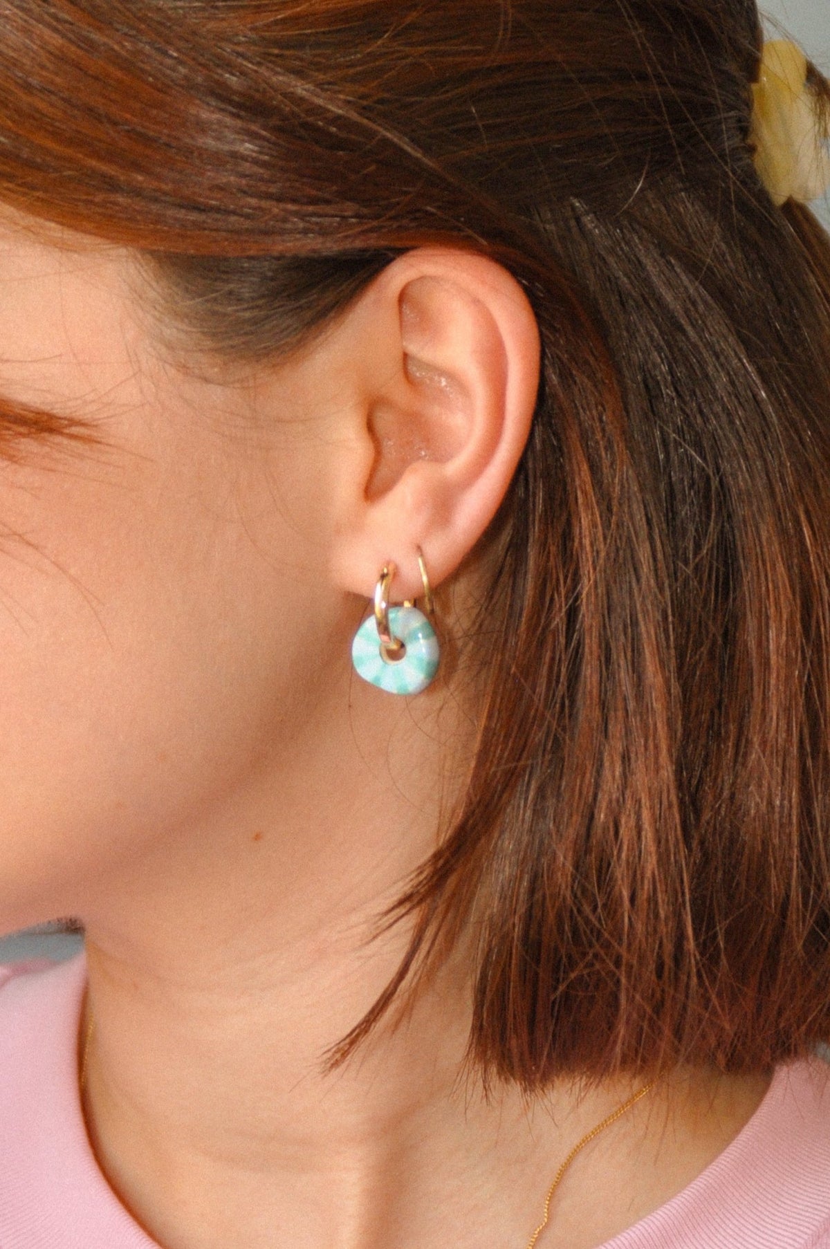 Peladilla mini rayée - Boucles d'oreilles ou Pampille