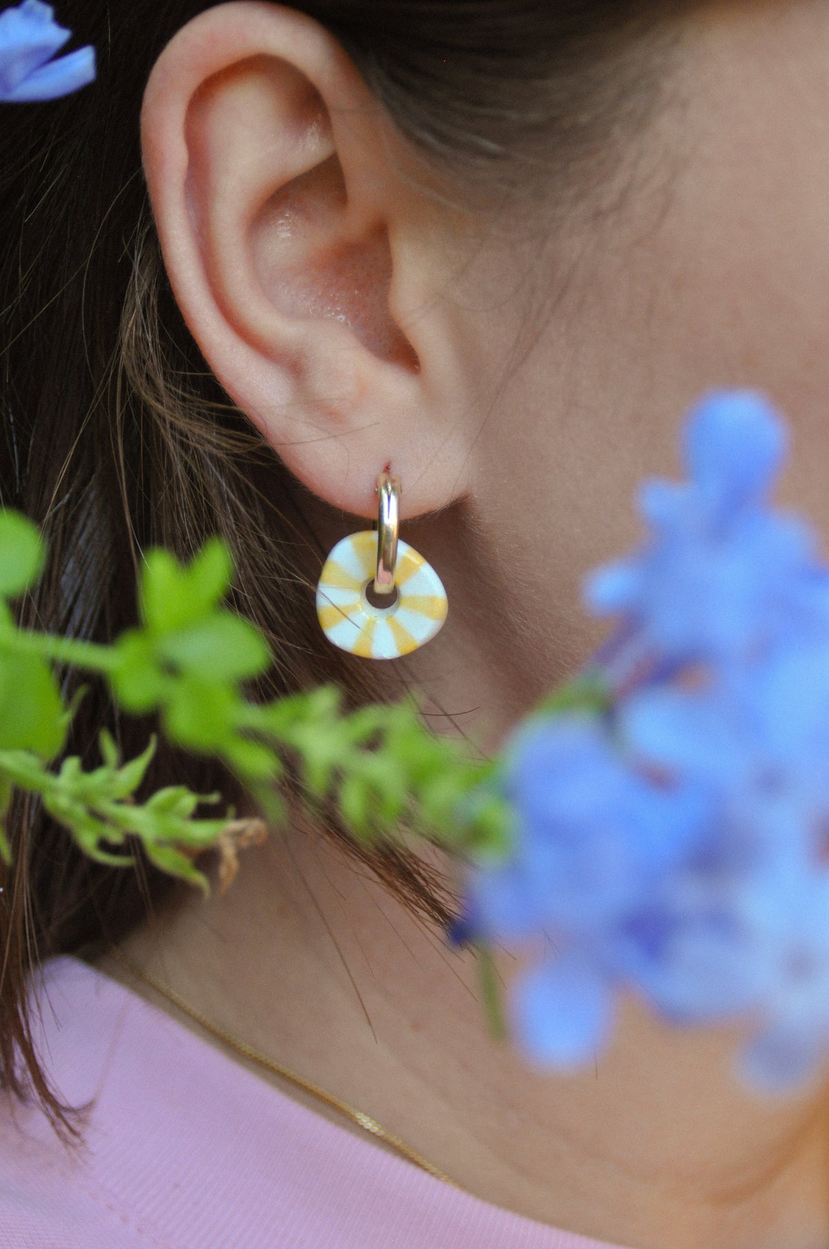 Peladilla mini rayée - Boucles d'oreilles ou Pampille