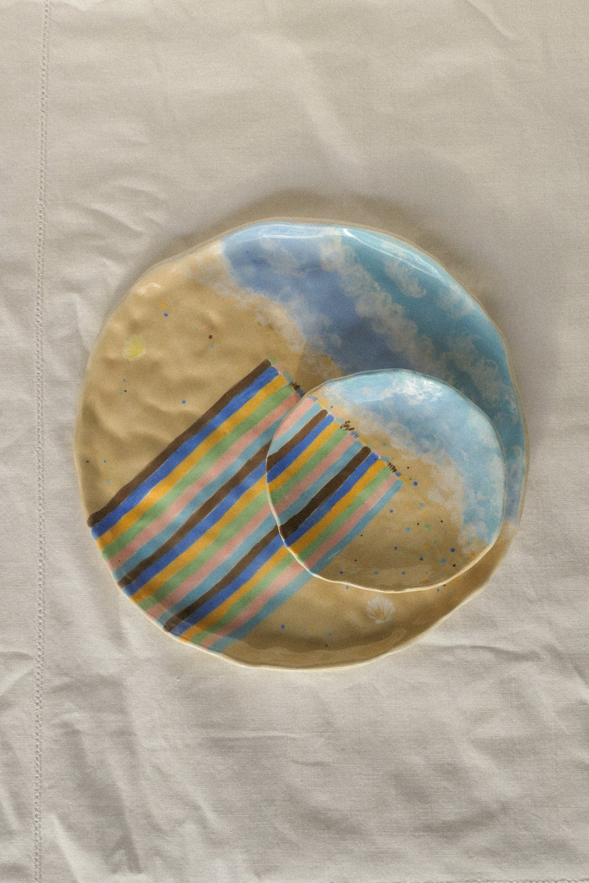 La plage - Duo d'assiettes